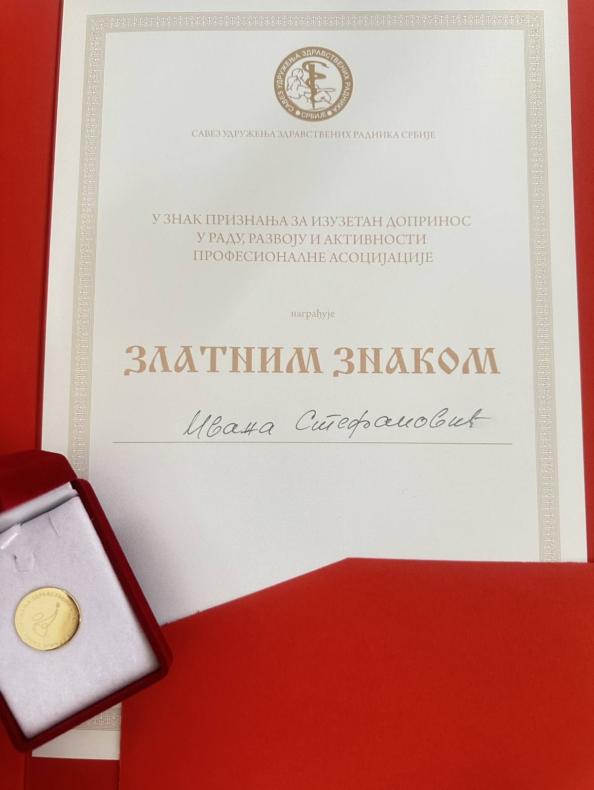 Додела „Златног знака“ медицинским сестрама Србије